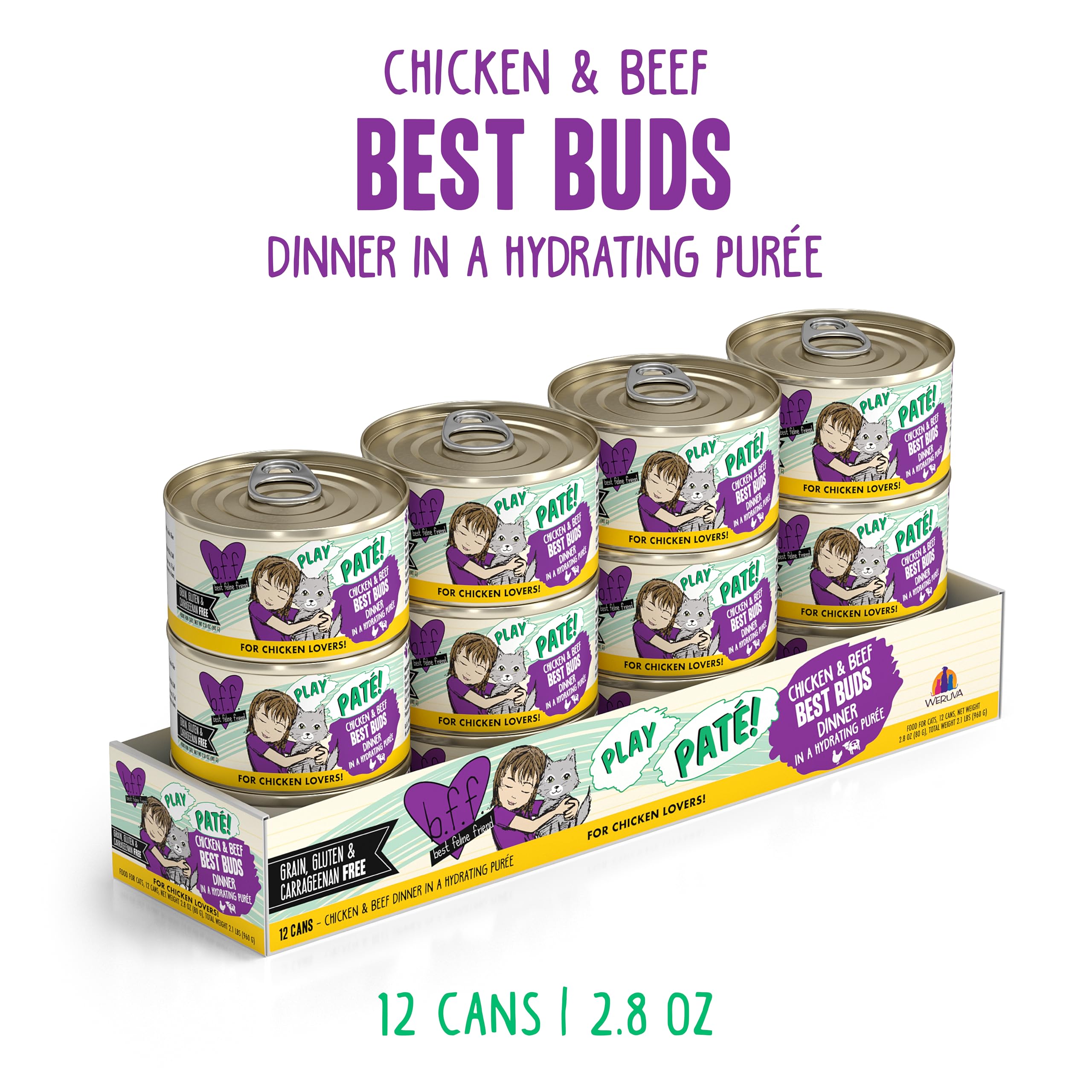 Weruva B.F.F. Play chicken beef paté can with creamy texture