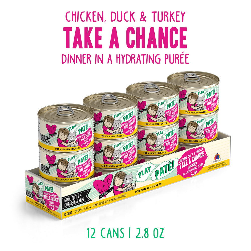 Weruva B.F.F. Play chicken duck turkey paté 2-8oz can ready for feeding times