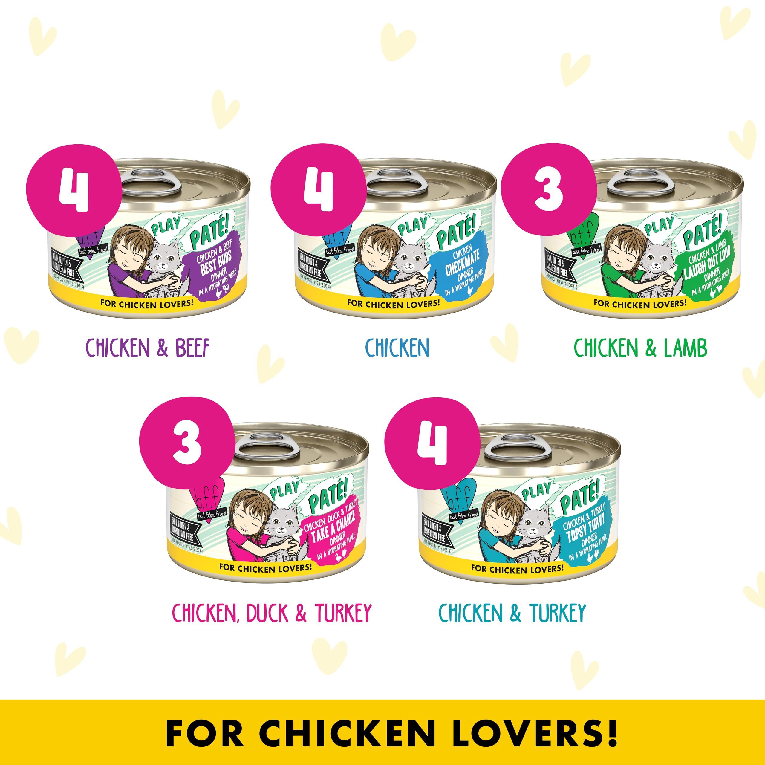 Weruva B.F.F. Play Chicken & Turkey Topsy Turvy paté for picky cats.