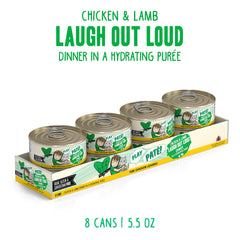 Weruva B.F.F. Play creamy pate close-up, featuring cage-free chicken and lamb.