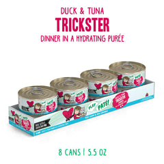 Closeup of creamy duck-tuna paté texture in Weruva B.F.F. Play