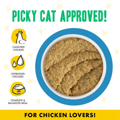 Weruva B.F.F. Play grain-free chicken paté supports grain-free diets.