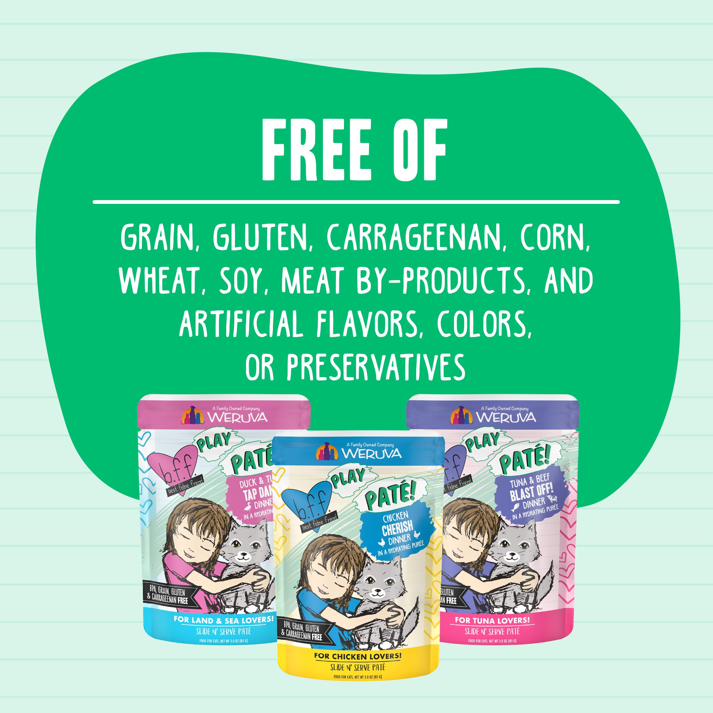 Weruva BFF Play no artificial colors or preservatives claim