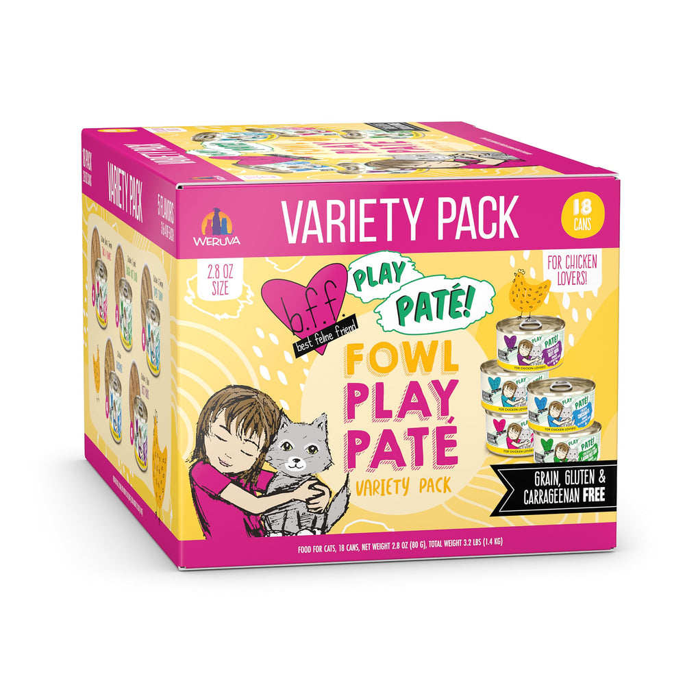 Weruva B.F.F. Play Paté Lovers Aw Yeah cans offer a savory, crowd-pleasing meal.