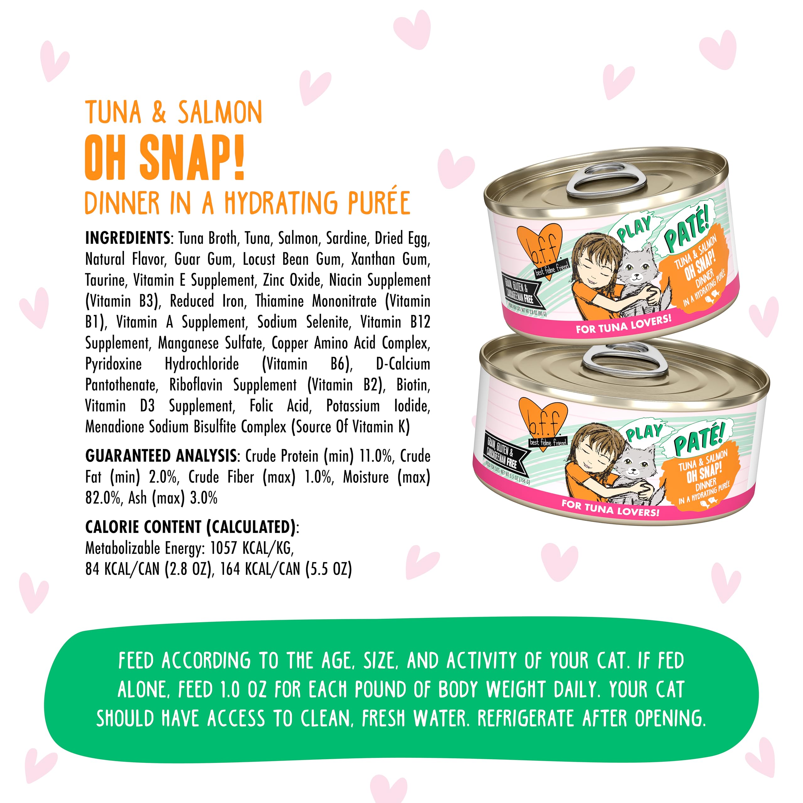 Label view of Weruva B.F.F. Play can highlighting quality ingredients.