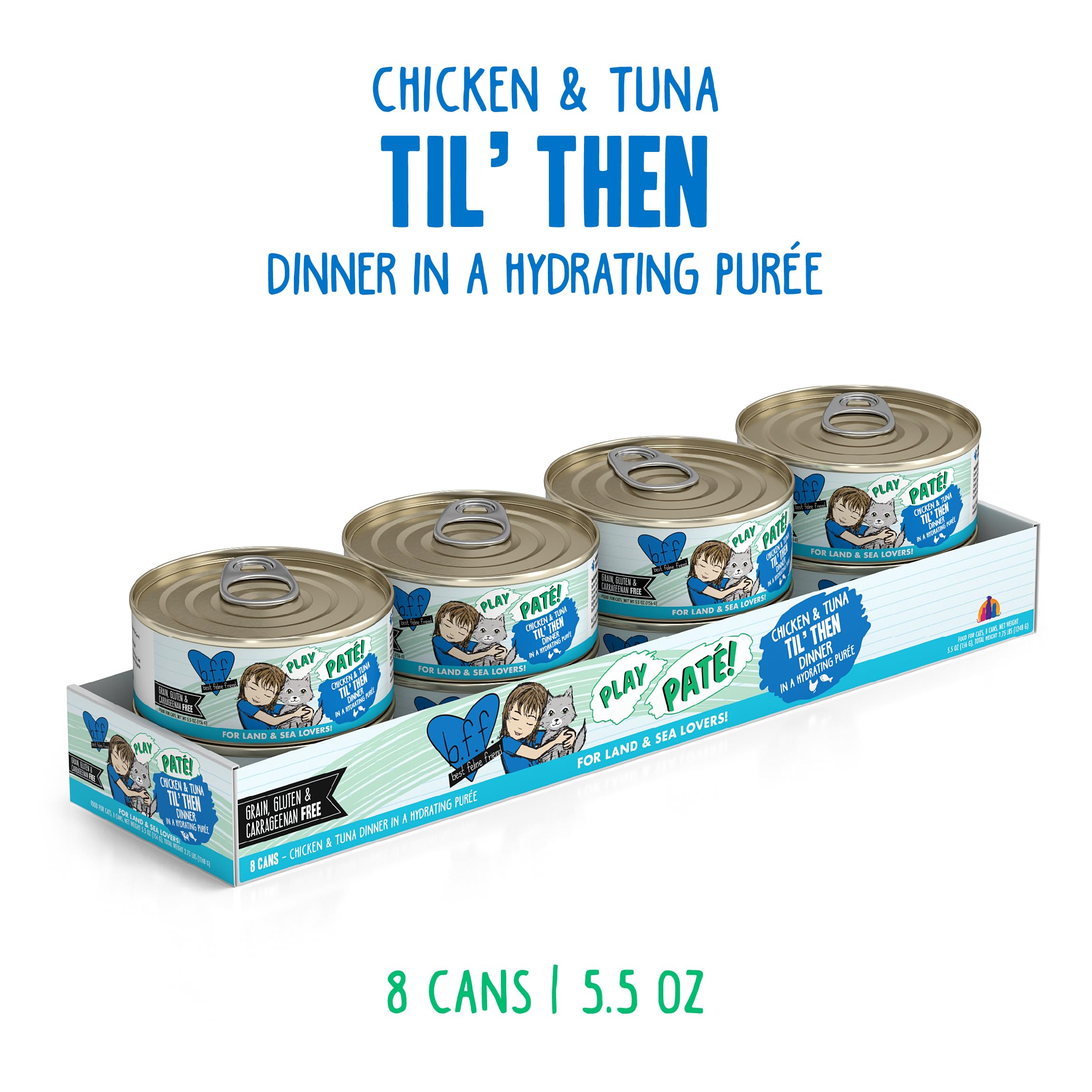 Weruva B.F.F. Play til' then chicken and tuna paté in a bowl.