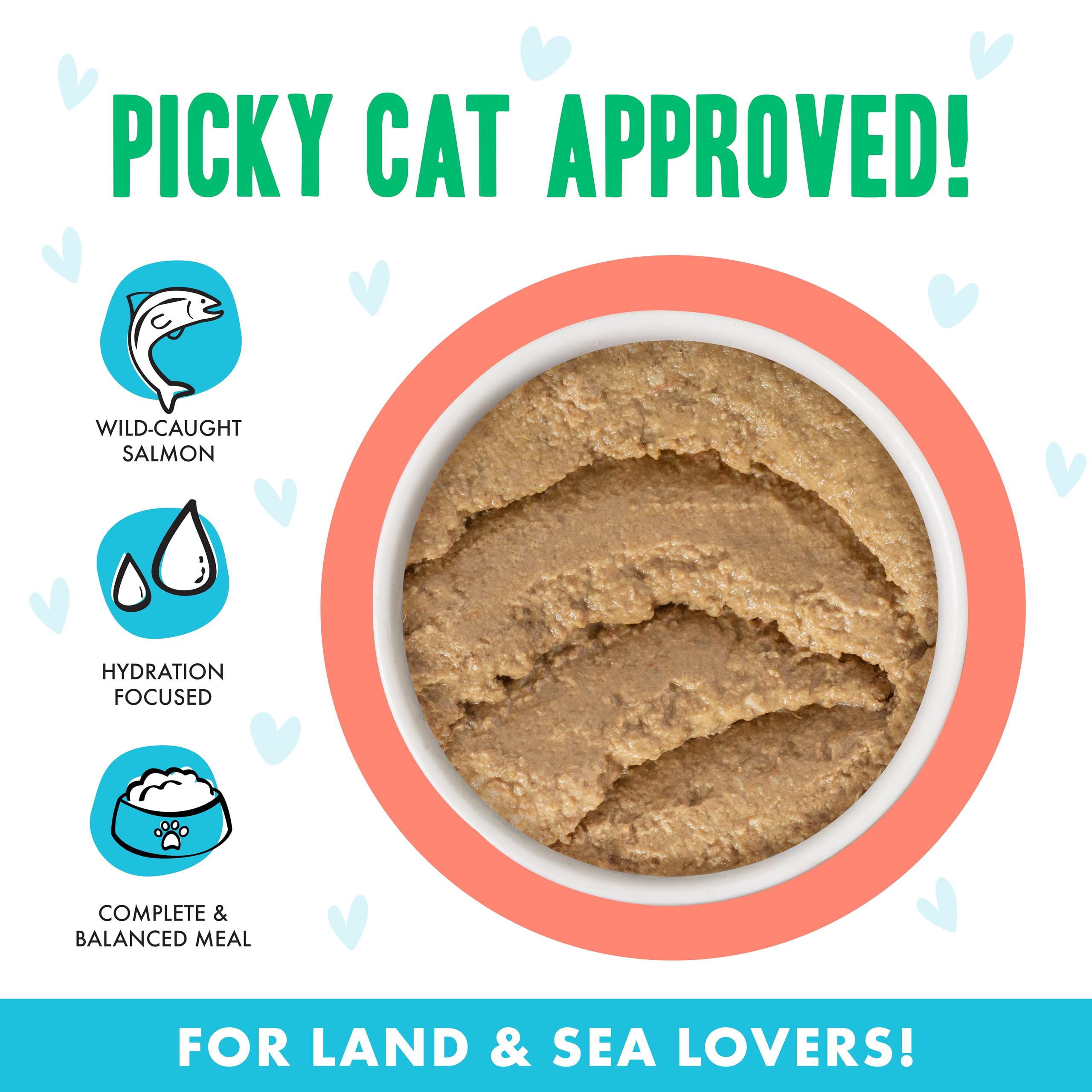Weruva B.F.F. Play wild-caught salmon and tuna, high-moisture option.