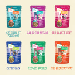 The Breakfast Cat pouch close-up, savory paté texture for picky eaters.