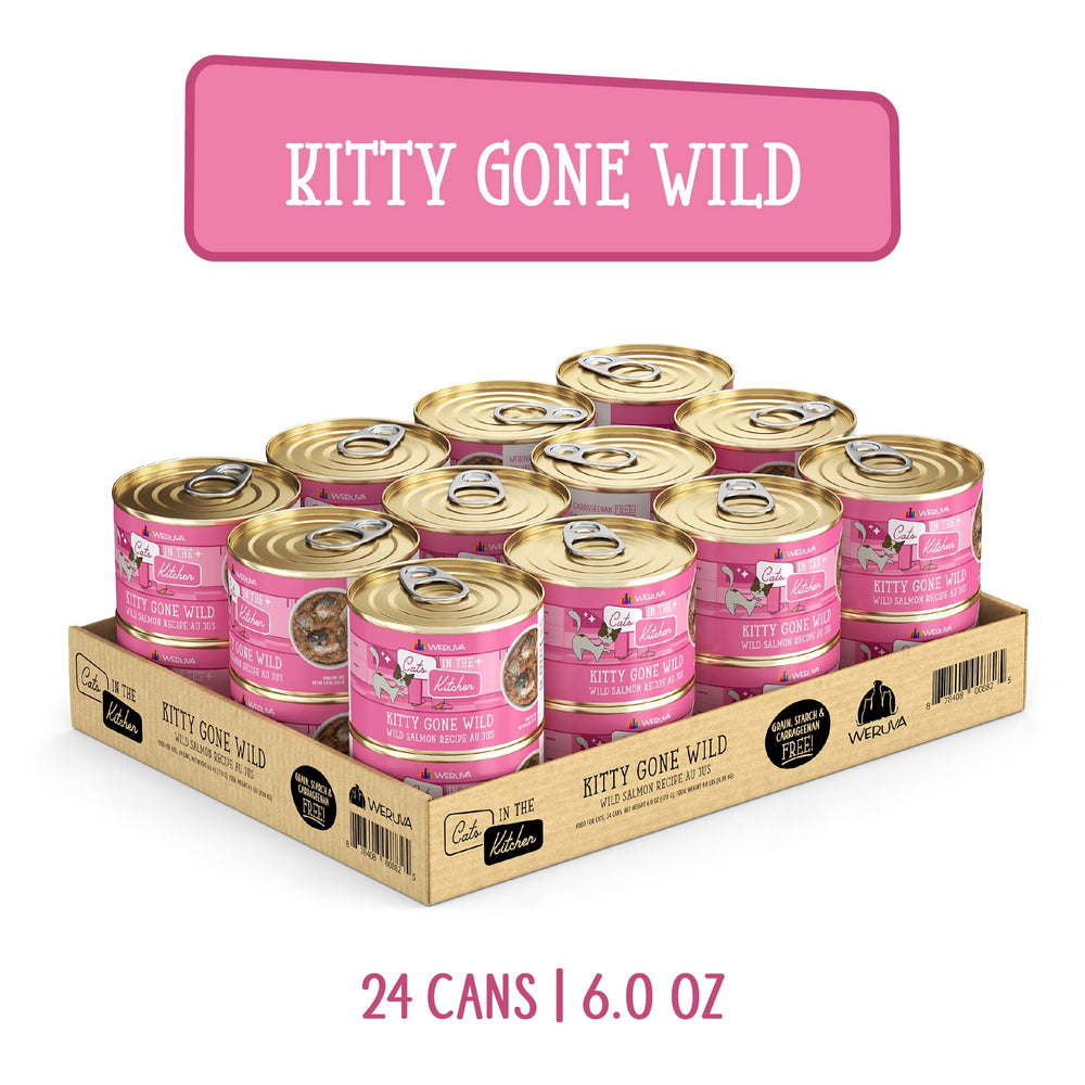 Weruva Kitty Gone Wild ingredients chart with fish-forward recipe