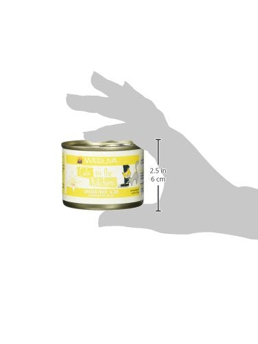 Grain-free formula label from Weruva Cats in the Kitchen highlights no common allergens.
