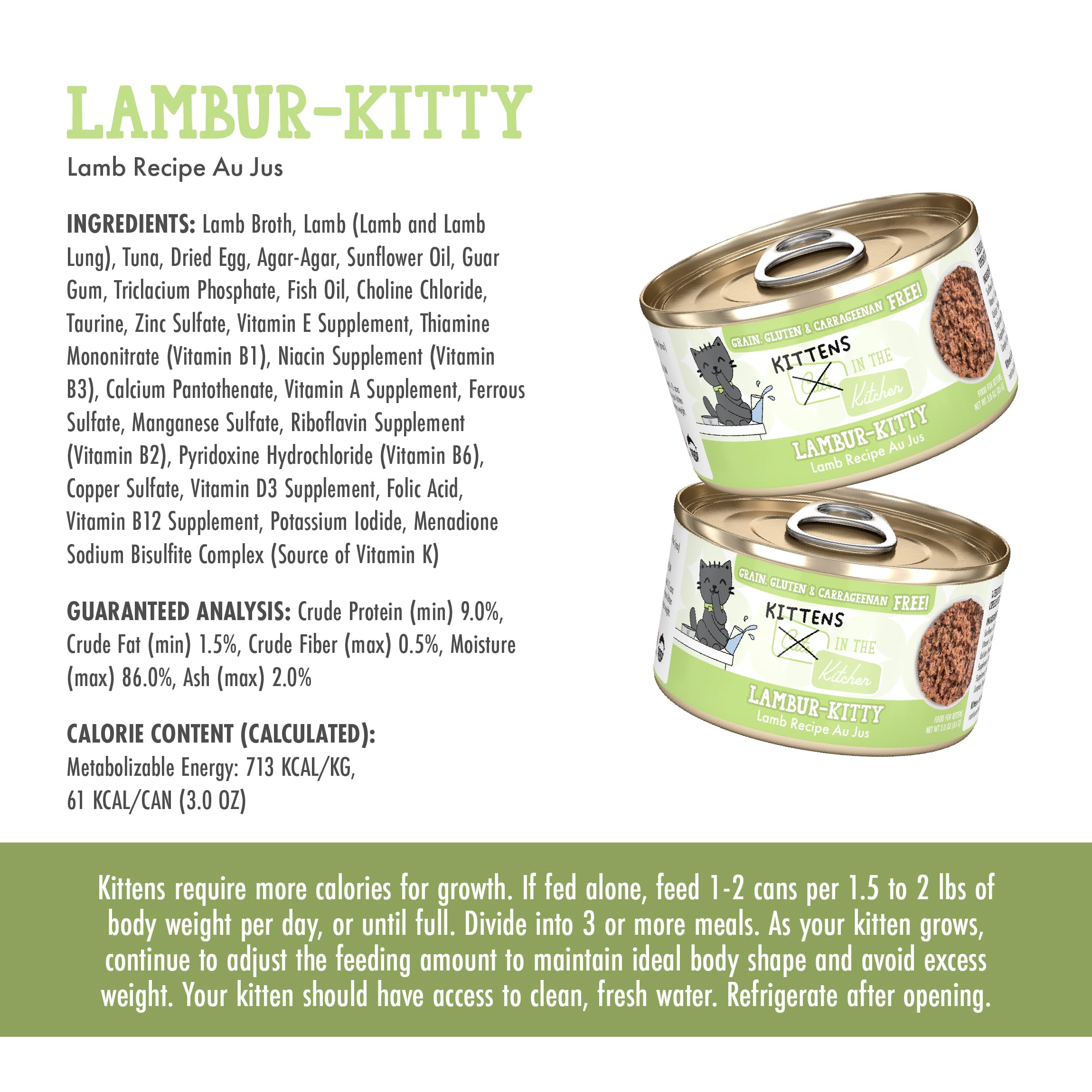 Low-carb, hydration-focused Lambur-Kitty recipe supports kitten growth