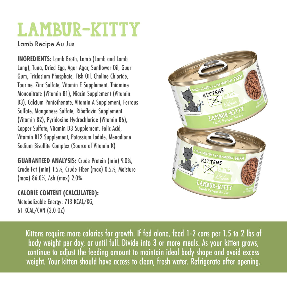 Low-carb, hydration-focused Lambur-Kitty recipe supports kitten growth