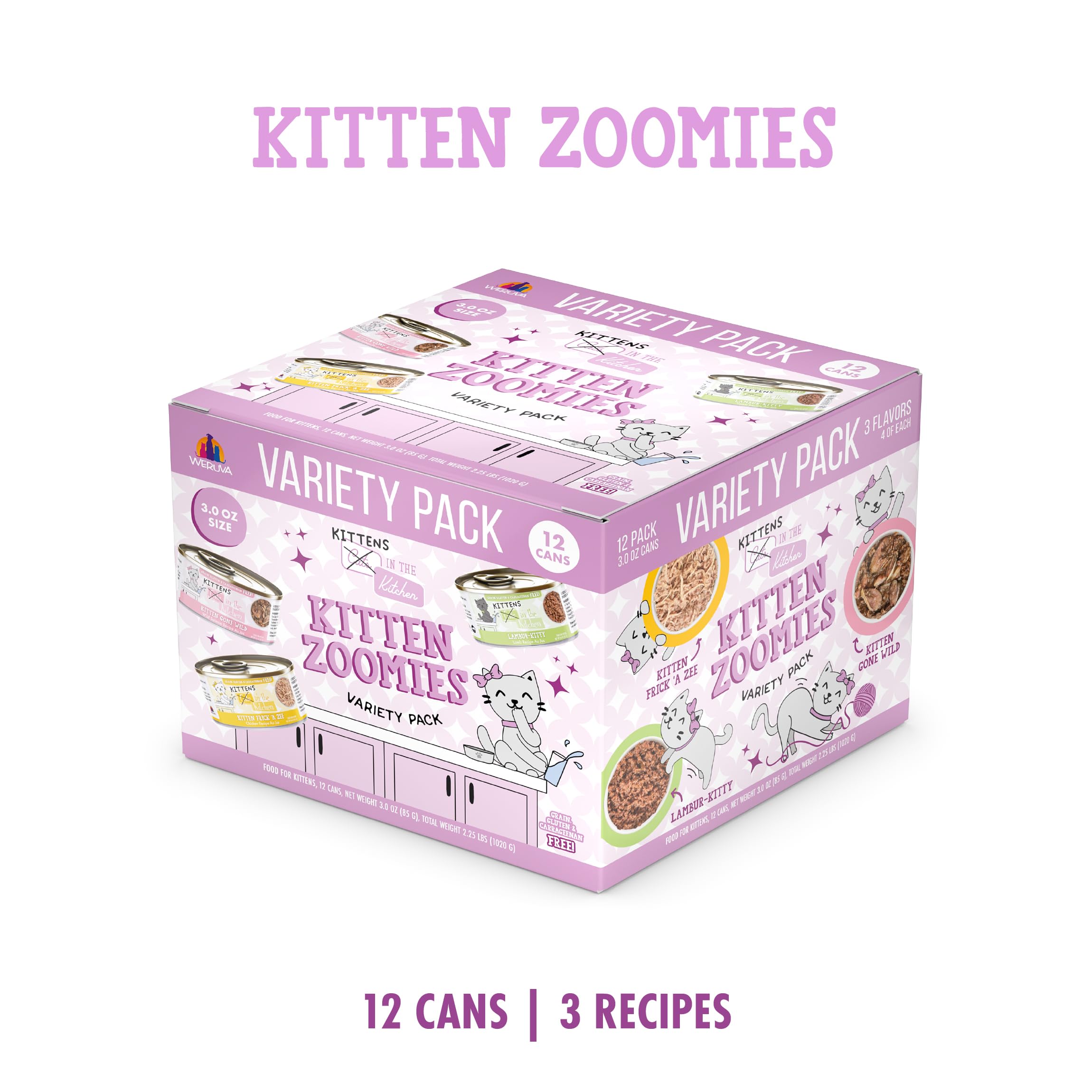 Lambur-kitty cans from Weruva, a protein-rich kitten option.