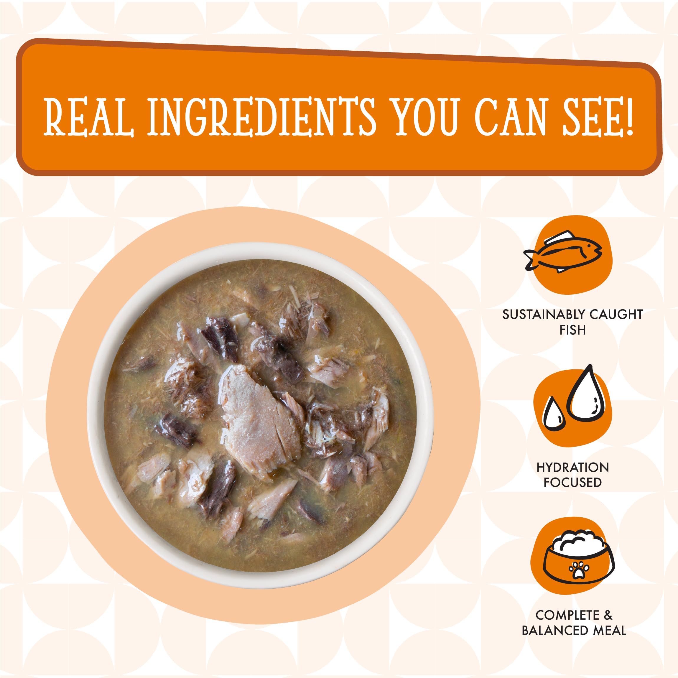 Weruva Cats in the Kitchen omega-rich seafood and fish oil supports a healthy coat.