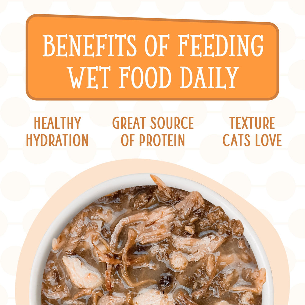 Weruva Cats in the Kitchen Pantry Party Pouch variety pack shot, convenient 3oz pouches for meals.