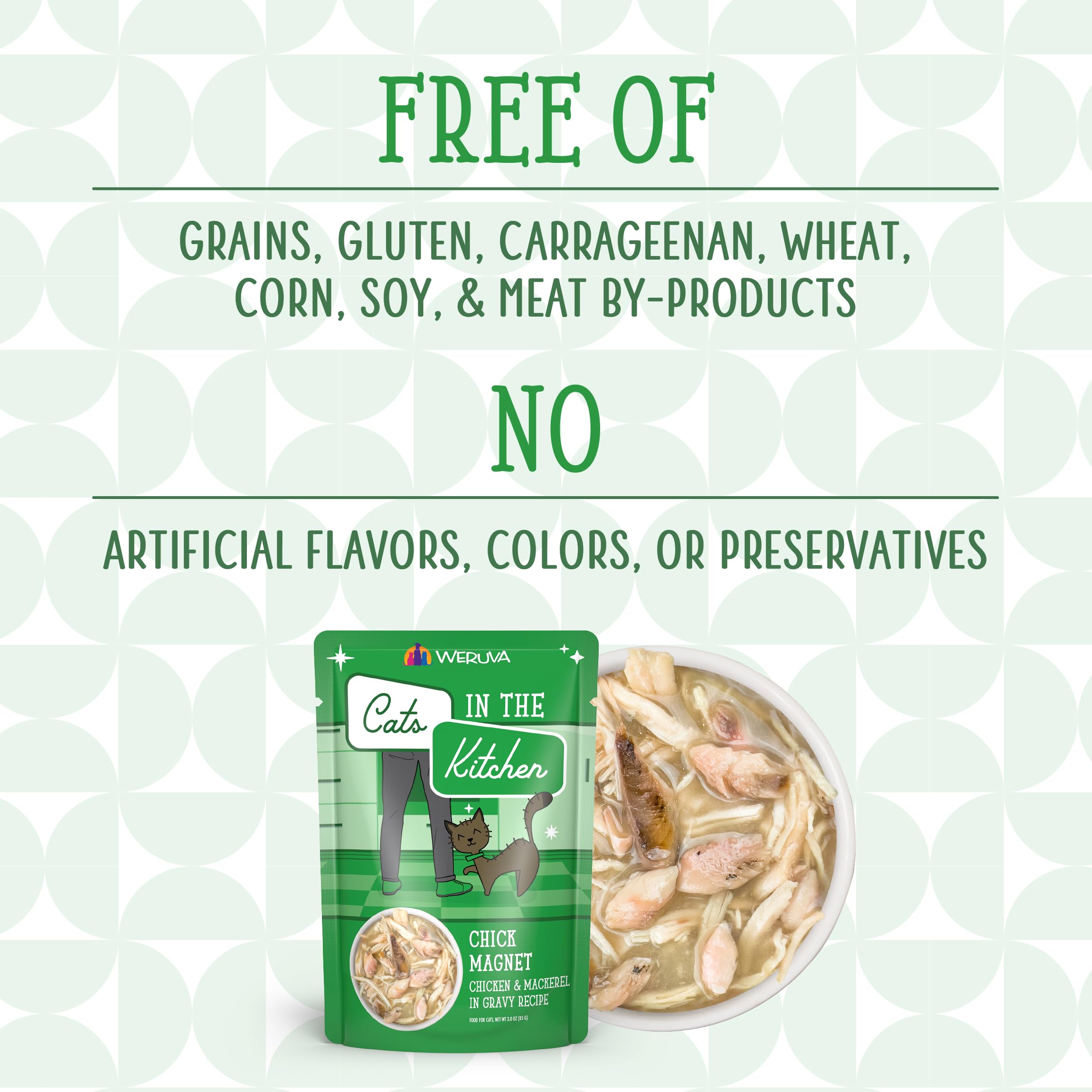 Grain-free, gluten-free, soy-free Chick Magnet packaging emphasis