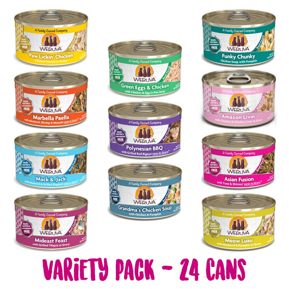 Weruva Classic Cat broth-based cans boost hydration during meals.