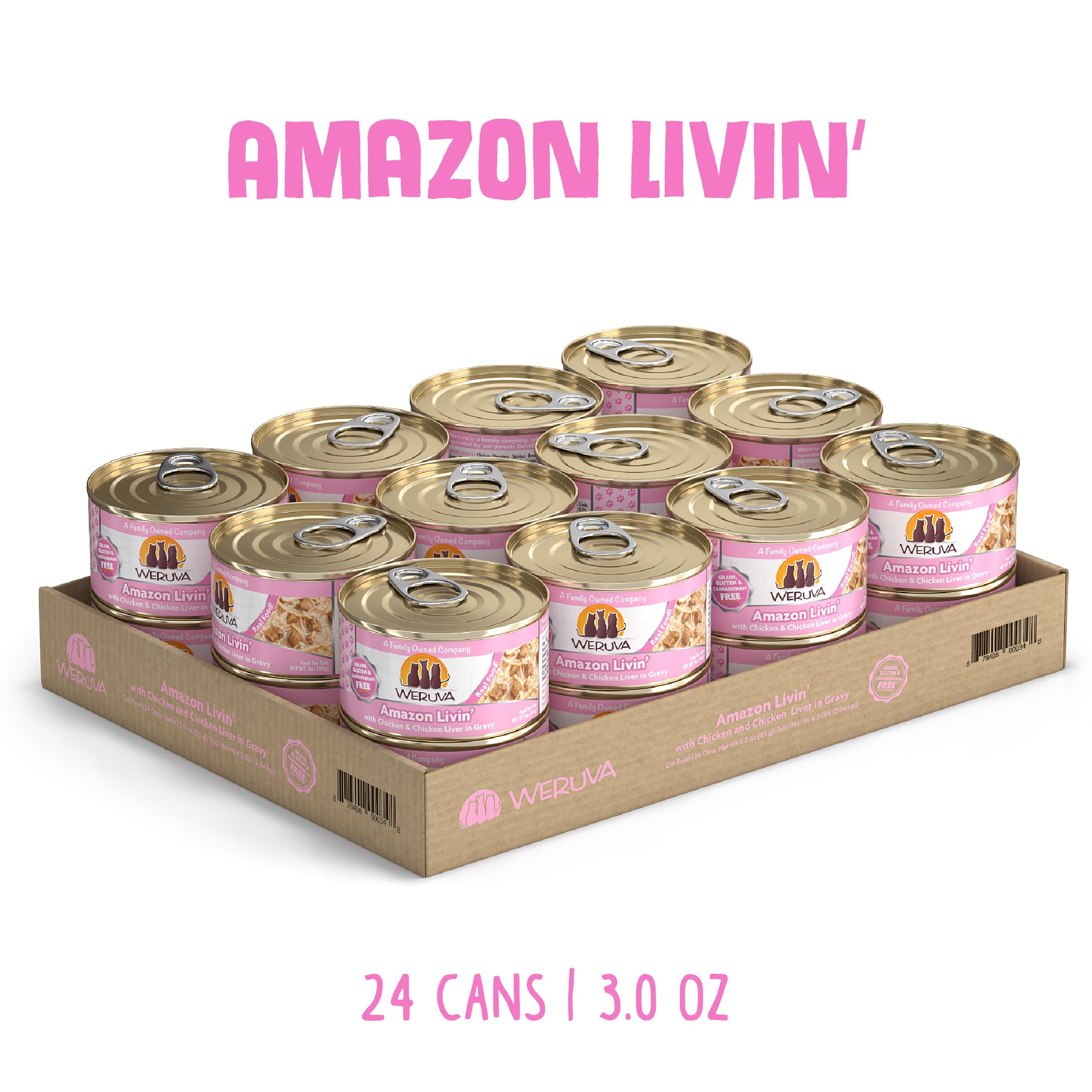 Weruva Classic Cat Food with chicken liver chunks in gravy to entice picky cats.
