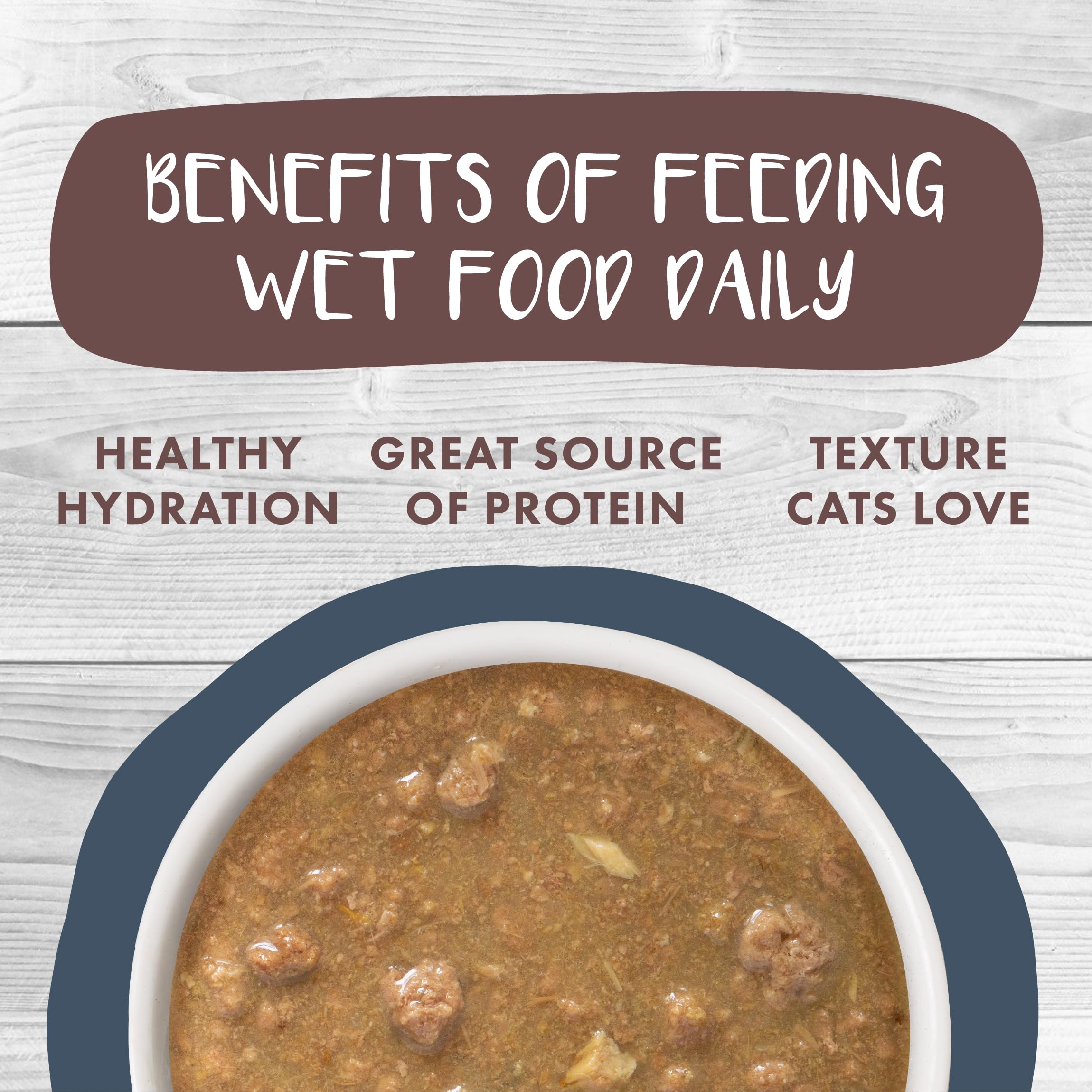 Grain-free and gluten-free Weruva Goody Stew Shoes label highlights no grains or gluten.