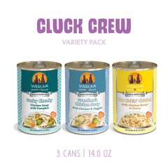 Weruva Paw Lickin Chicken 14oz can with savory chunks for mealtime variety.