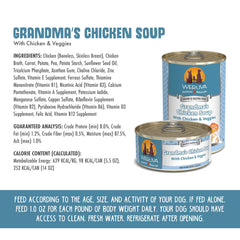 Close-up of Weruva teal packaging for Classic Dog Food