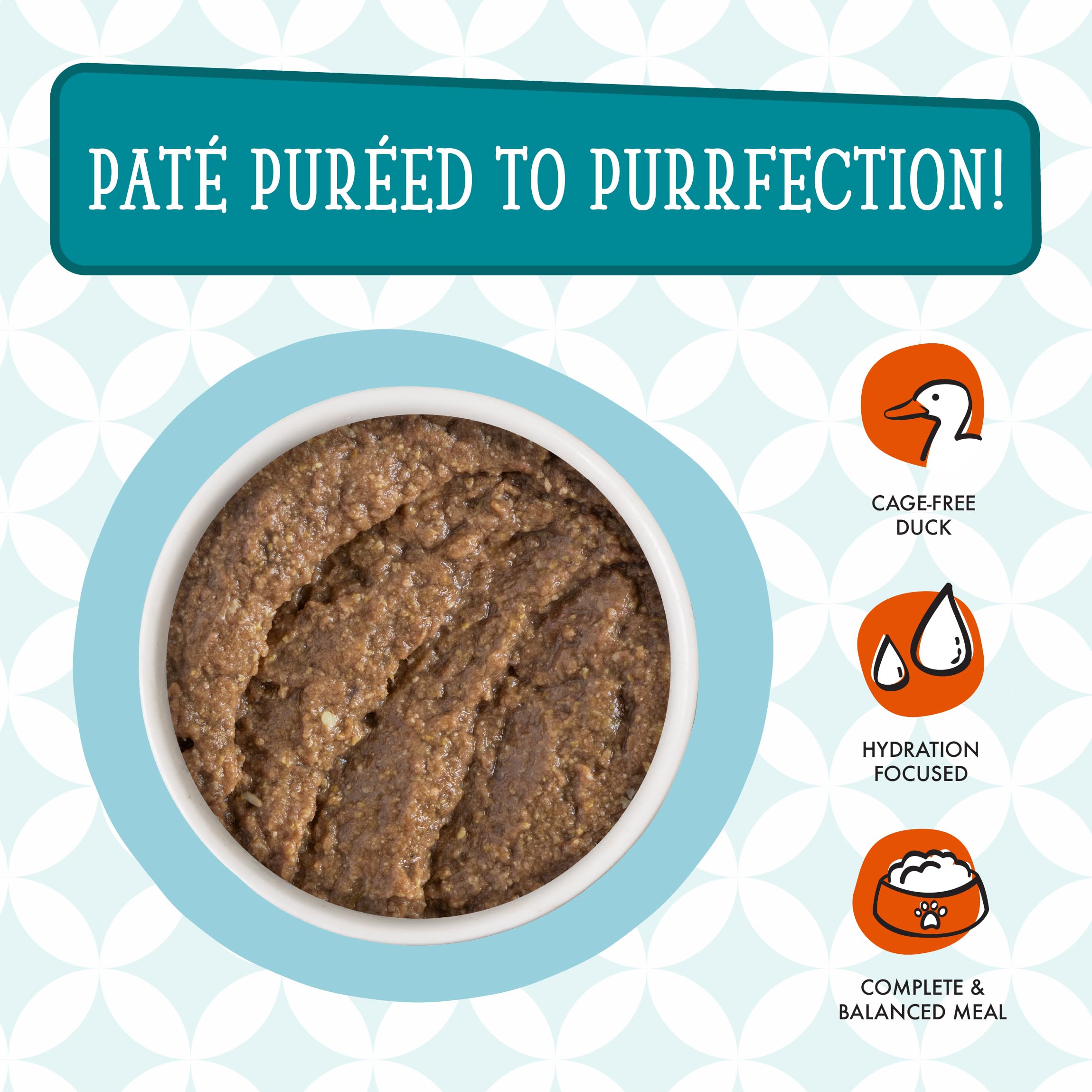 Creamy pate blends duck and tuna to appeal to picky cats.