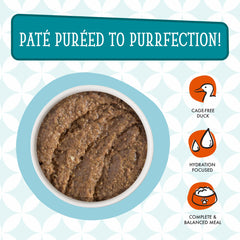 Creamy pate blends duck and tuna to appeal to picky cats.