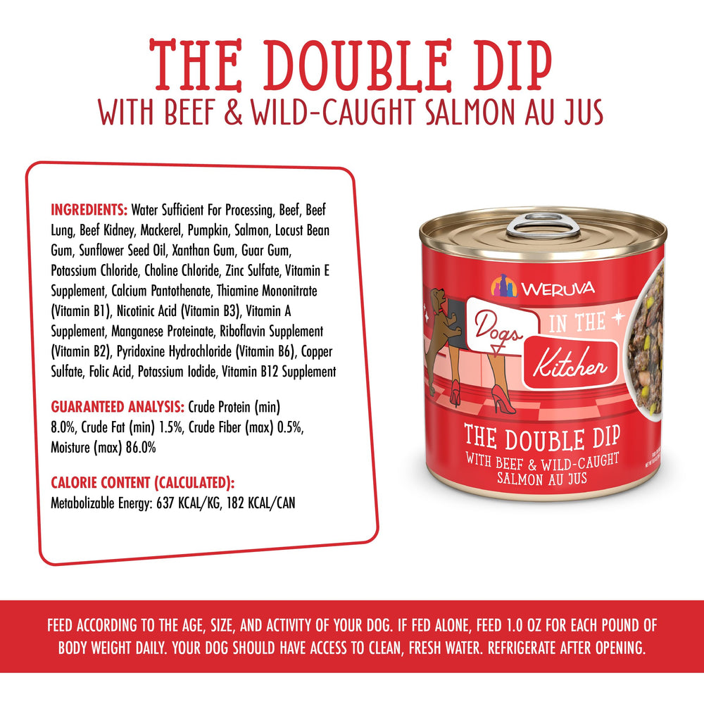 Weruva Dogs in The Kitchen Double Dip pumpkin in gravy highlights wholesome ingredients.