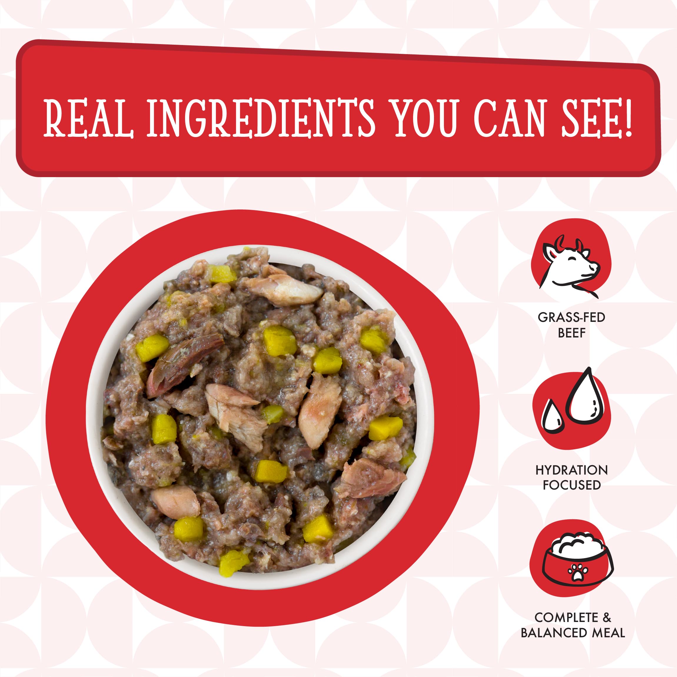 Weruva Dogs in The Kitchen Double Dip sustainably sourced proteins appeal to picky dogs.