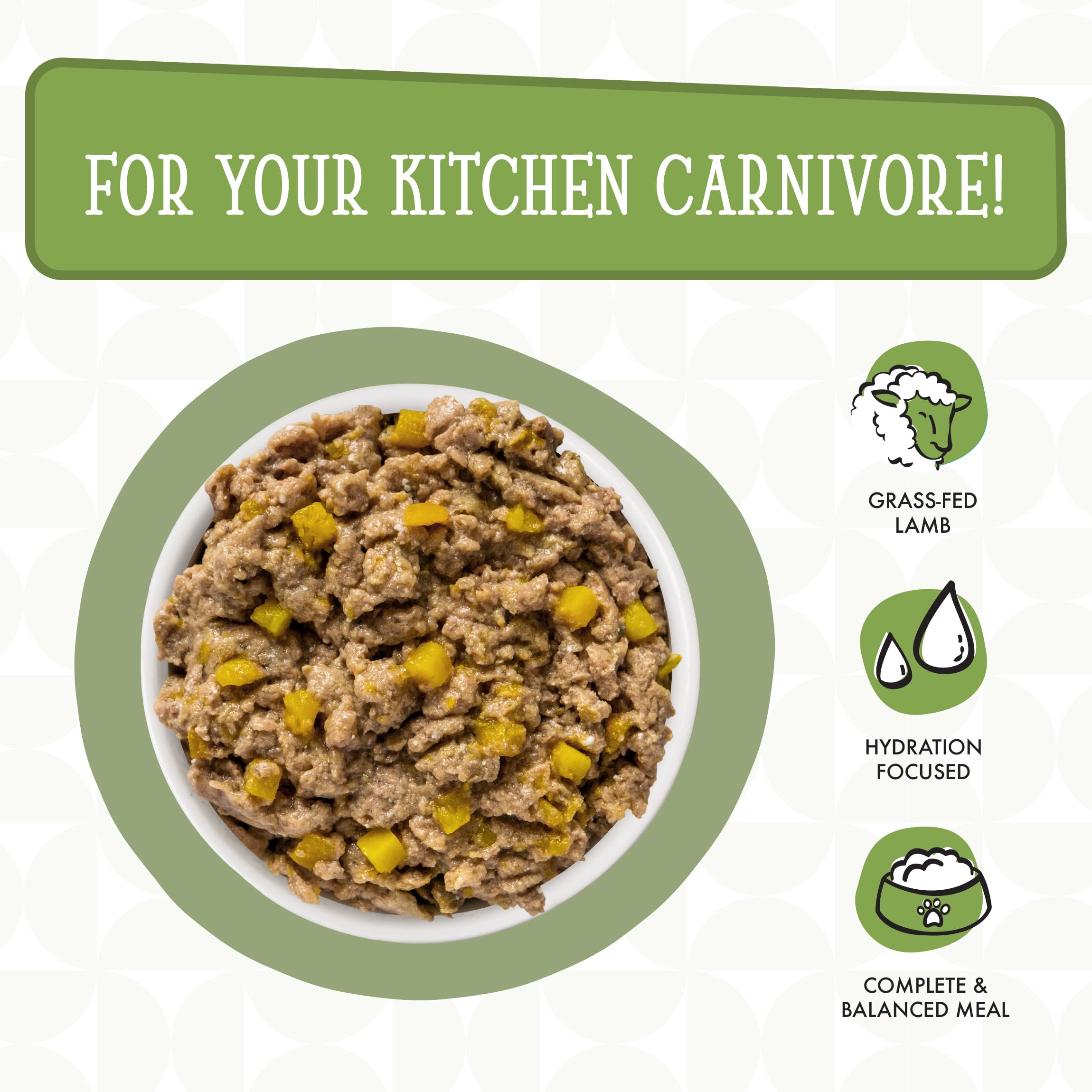 Weruva Dogs in The Kitchen packaging graphic showcases premium protein blend.