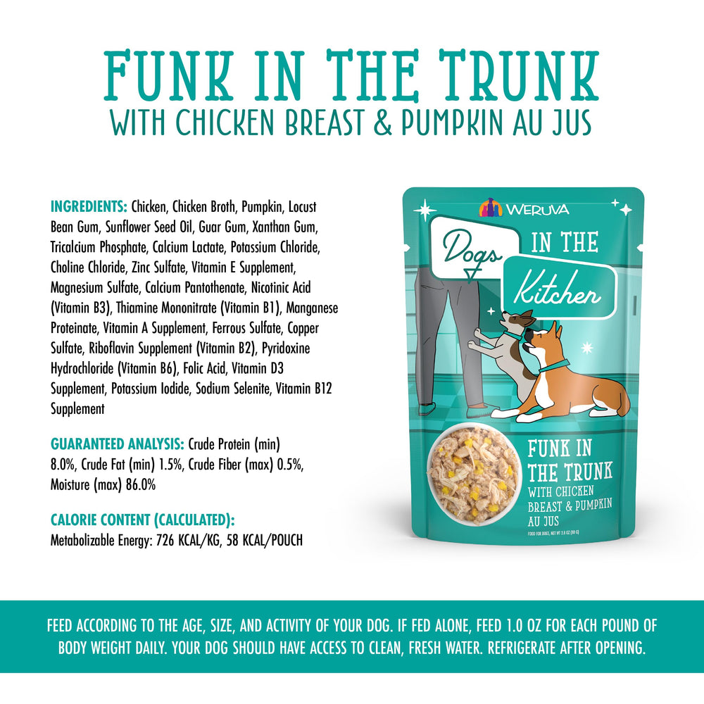 Weruva Dogs in the Kitchen sustainably sourced ingredients label on pouch