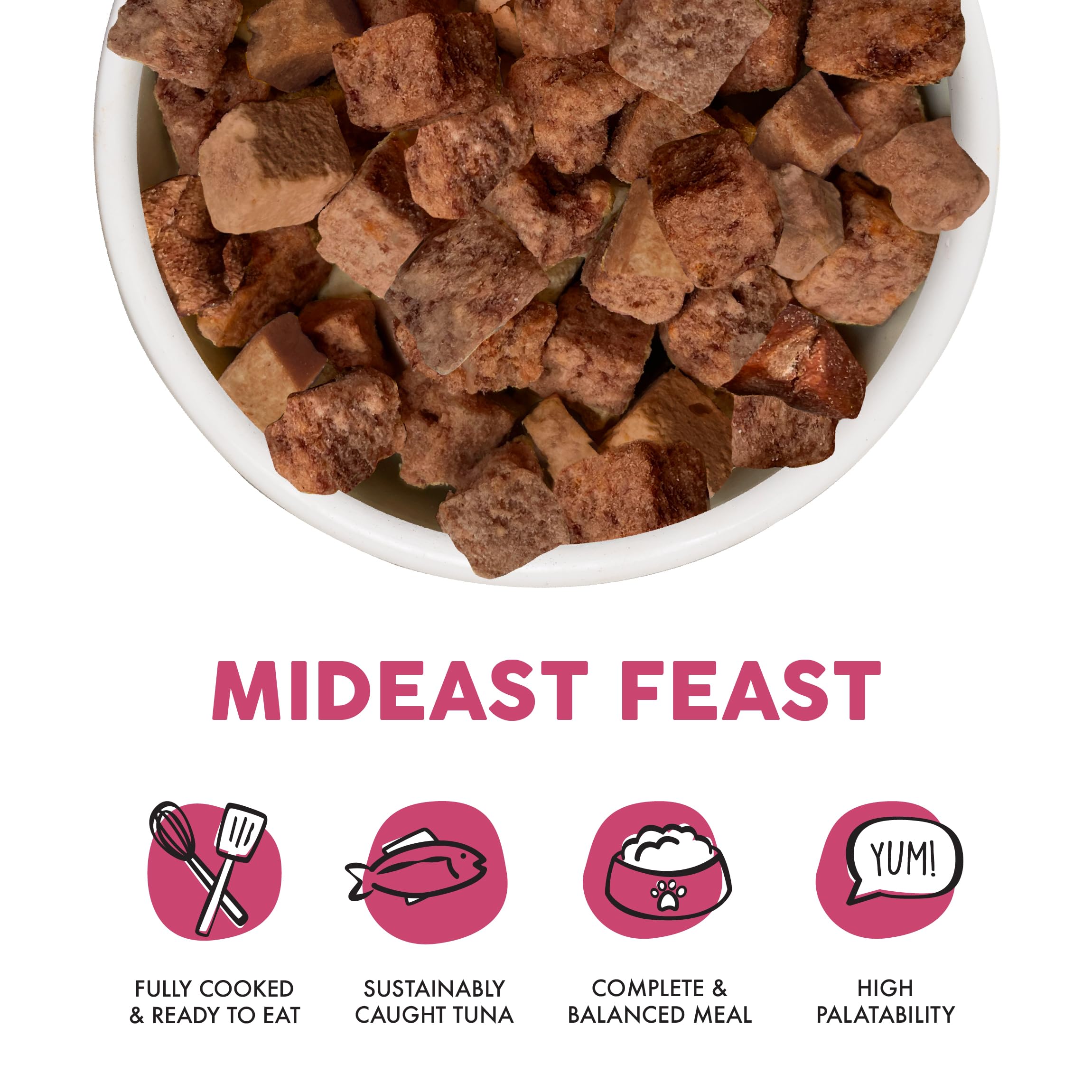 Weruva Mideast Feast tuna cubes ideal for flavor-rich meals.