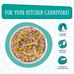 Weruva Funk in the Trunk pouch served on plate for easy feeding