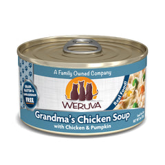 Weruva Grandma's Chicken Soup 3oz can pack24 shows cage-free chicken in broth for cats