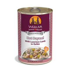 Weruva Hot Dayam Lamb in Gelee 14oz pack of 12 cans ready to serve