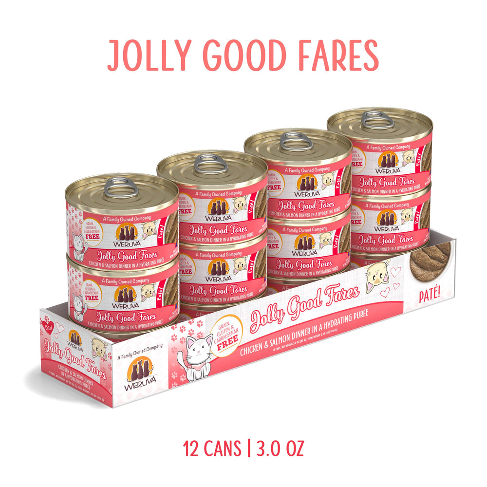 Creamy texture of Weruva Jolly Good Fares pate with chicken and salmon.