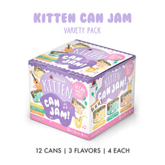 Weruva Kitten Can Jam! cans close-up showing real meat textures and gravy.
