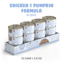 Kittens enjoy Weruva Kitten Chicken & Pumpkin in Gravy in convenient 3oz servings.