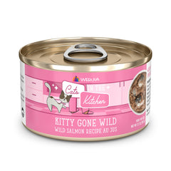 Weruva Kitty Gone Wild wild salmon au jus can with protein-packed seafood for cats