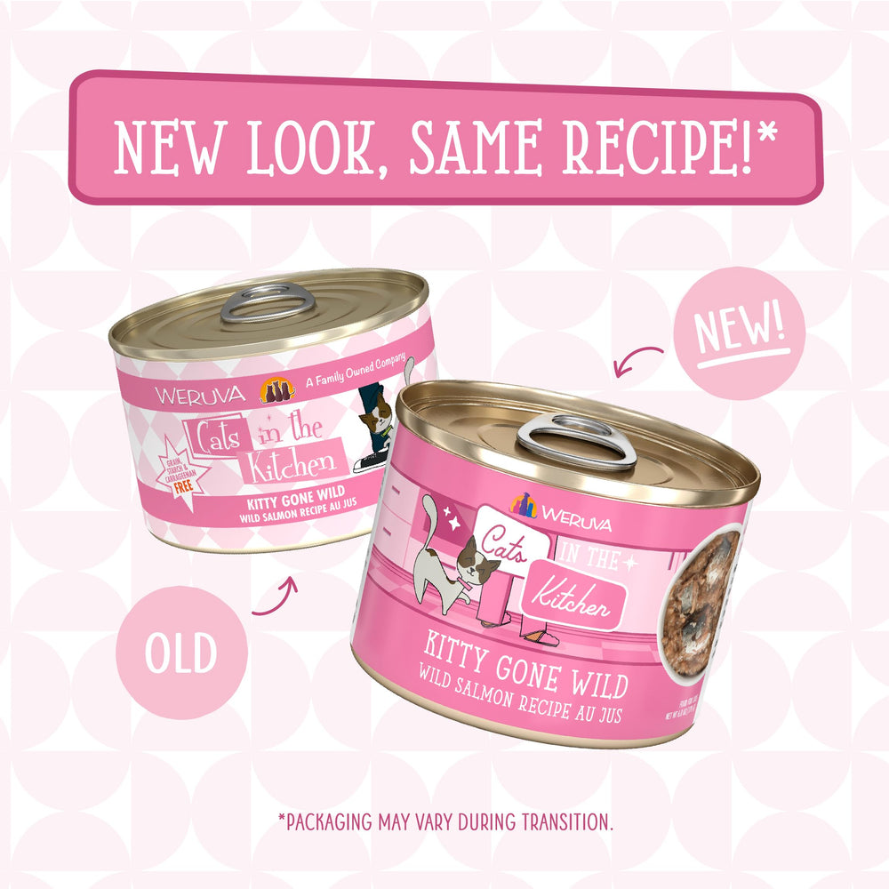 Weruva Kitty Gone Wild can serving bowl presents savory au jus appealing to cats