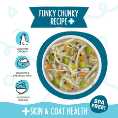 Weruva Meals 'n More Grain-Free Wet Dog Food Cup, grain-free recipe suitable for sensitive stomachs.