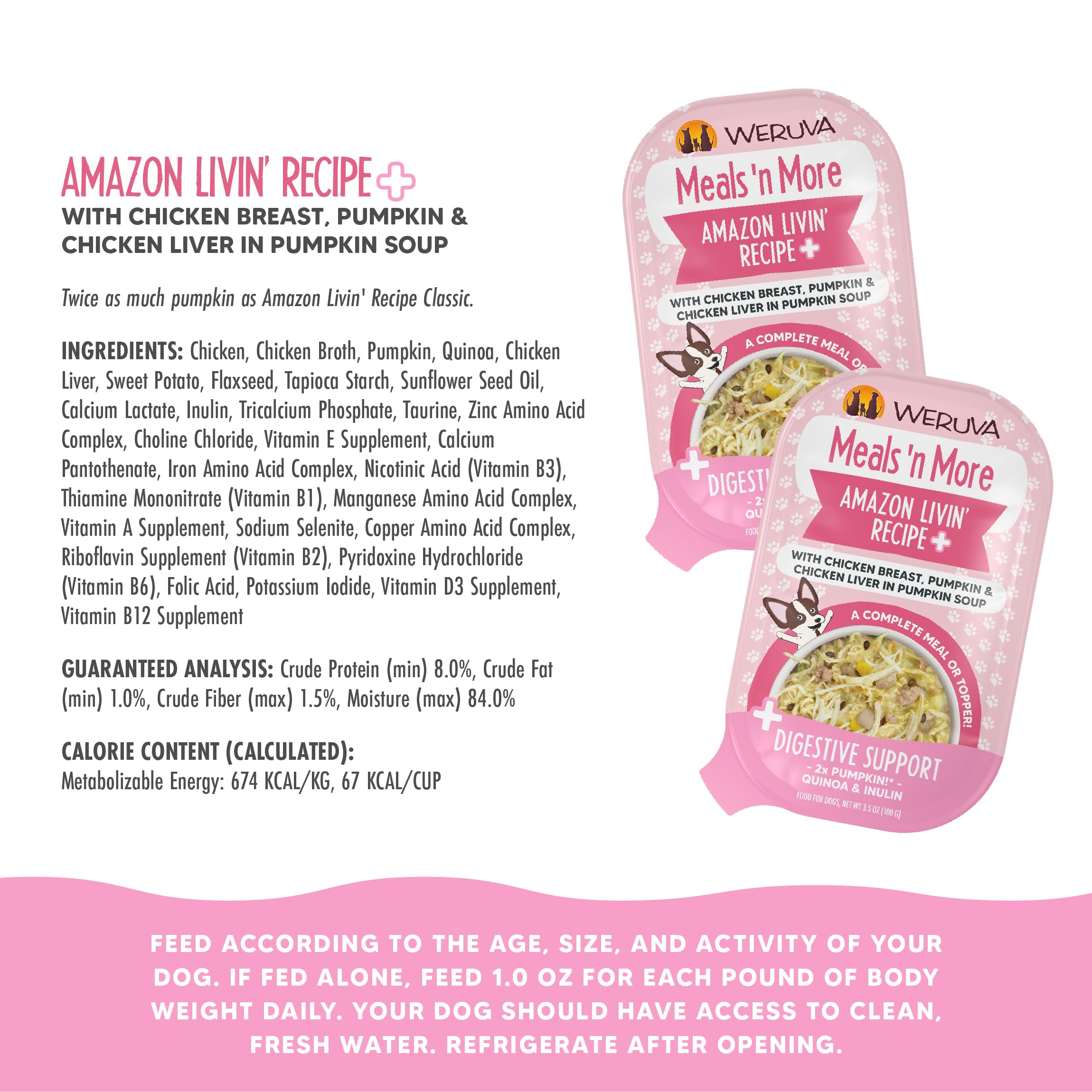 Weruva Meals 'n More cup featuring inulin for digestion-friendly ingredients.