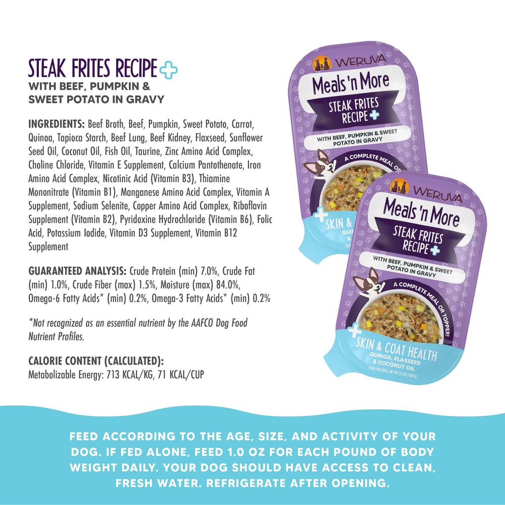 Weruva Meals 'n More sweet potato in gravy image showcases tasty moisture and flavor