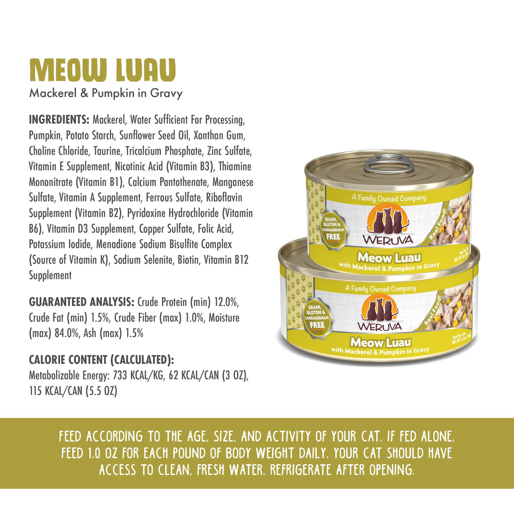 Close-up of gravy texture in Weruva Meow Luau supports hydration through moisture