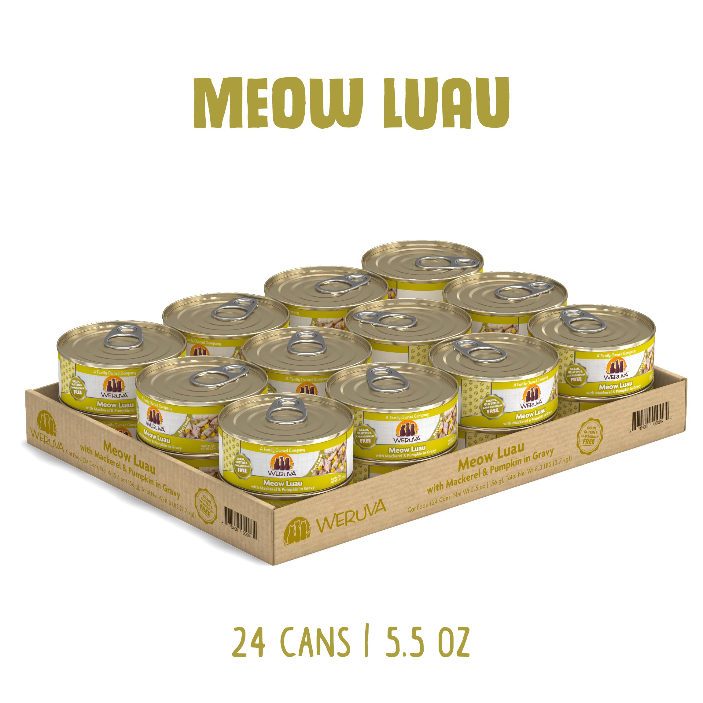 Weruva Meow Luau mackerel pour image highlights juicy gravy enticing picky cats to eat