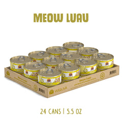 Weruva Meow Luau mackerel pour image highlights juicy gravy enticing picky cats to eat