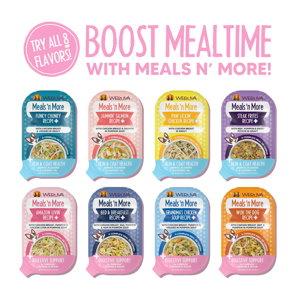 Weruva natural grain-free formula shown on packaging for clean ingredients.