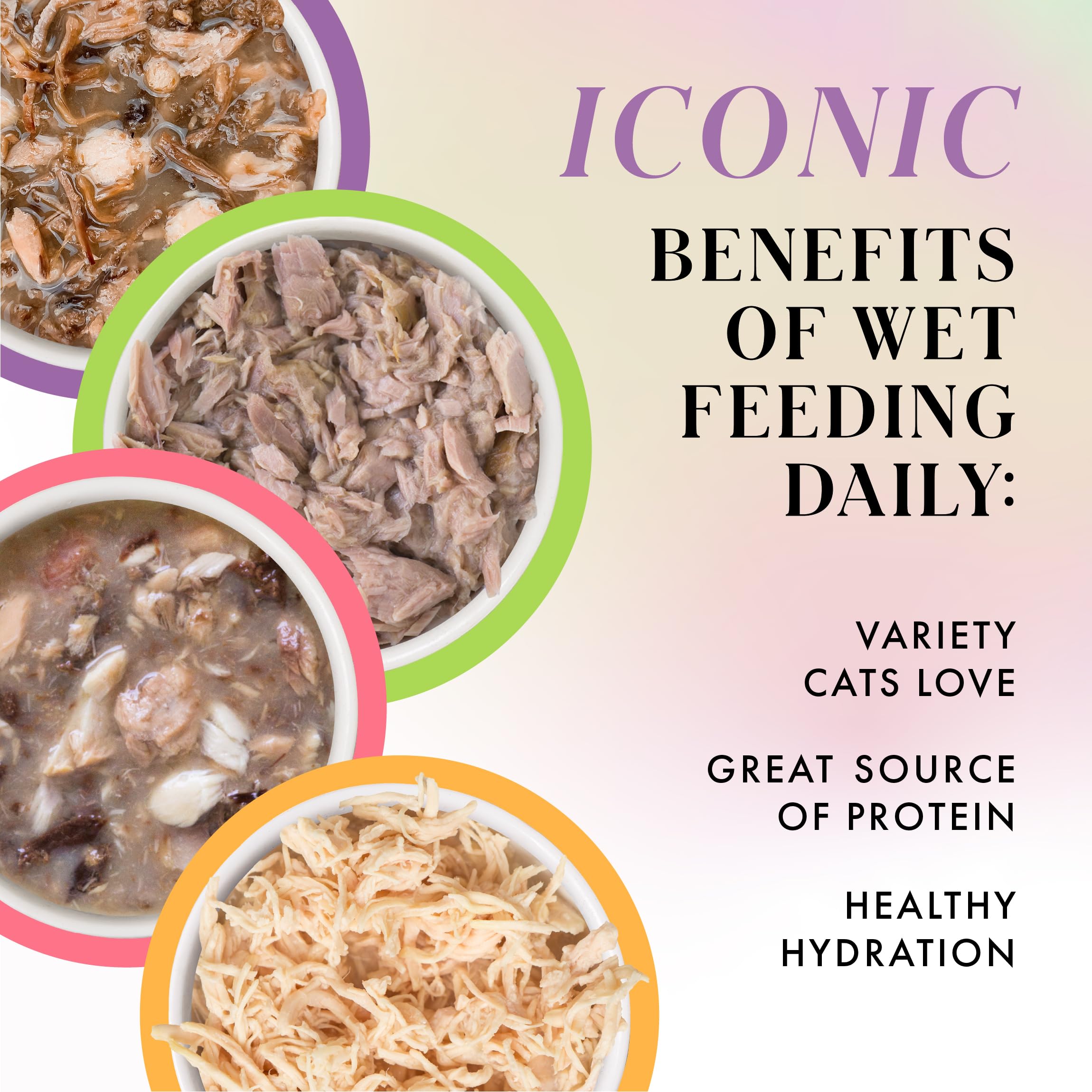 Ingredients blend emphasizing white meat chicken, tuna, salmon, and beef notes