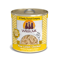 Weruva Paw Lickin' Chicken 12-pack cans, convenient daily meals for cats.