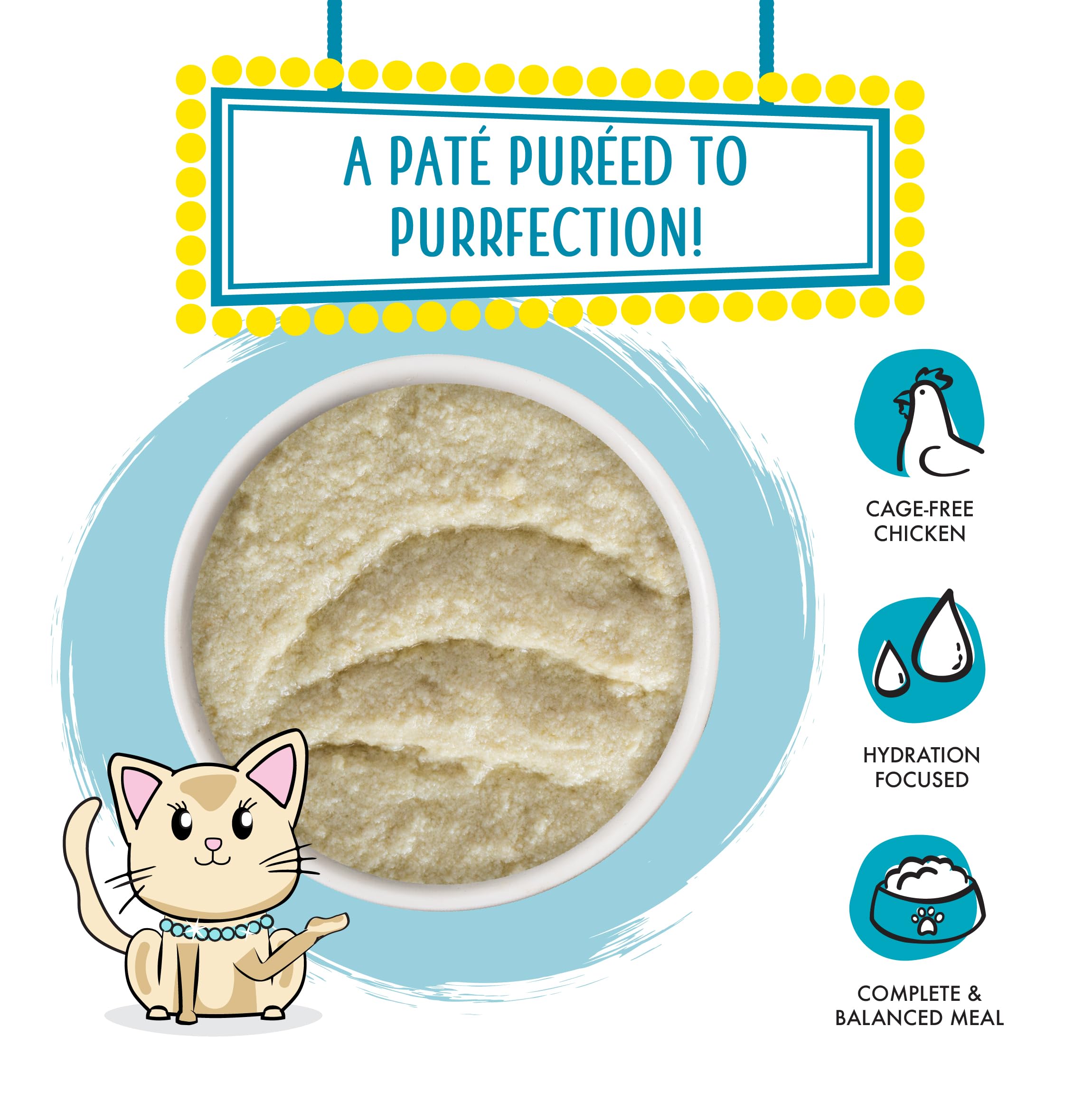 Weruva Press Your Lunch cage-free chicken ingredients highlight natural, grain-free pâté.